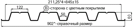 Фото: Профнастил Н60 х 845 - B (PURMAN-20-5005-0.5) в Красногорске