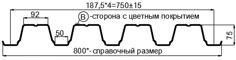 Фото: Профнастил Н75 х 750 - B (ПЭ-01-9003-0.7) в Красногорске