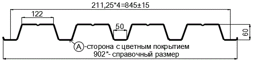 Фото: Профнастил Н60 х 845 - B (PURMAN-20-Citrine-0.5) в Красногорске