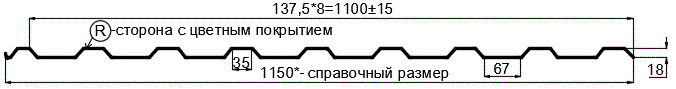 Фото: Профнастил МП20 х 1100 - R (ПЭ-01-7016-0.4±0.08мм) в Красногорске