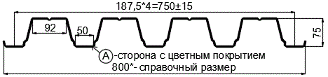 Фото: Профнастил Н75 х 750 - A (ПЭ-01-5002-0.7) в Красногорске