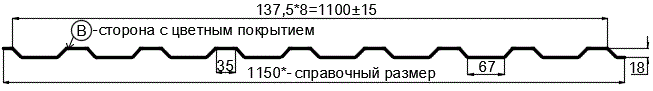 Фото: Профнастил МП20 х 1100 - B (ECOSTEEL_MA-01-Бразил. Вишня-0.5) в Красногорске