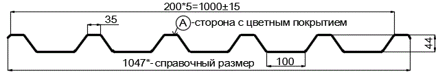Фото: Профнастил С44 х 1000 - A NormanMP (ПЭ-01-1014-0.5) в Красногорске