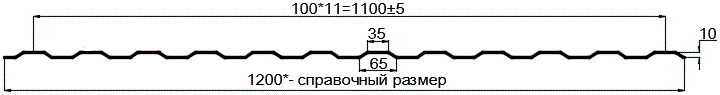 Фото: Профнастил оцинкованный МП10 х 1100 (ОЦ-01-БЦ-СТ) в Красногорске