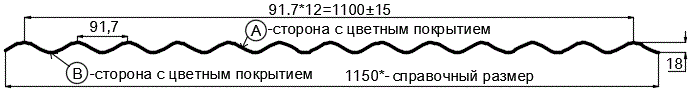 Фото: Профнастил МП18 х 1100 - B (ECOSTEEL_MA_Д-12-Античный Дуб-0.45) в Красногорске