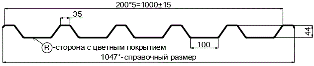 Фото: Профнастил С44 х 1000 - B (VikingMP-01-7016-0.45) в Красногорске