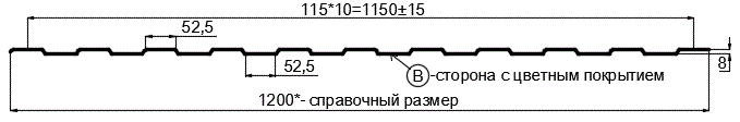 Фото: Профнастил С8 х 1150 - B (VikingMP E-20-7016-0.5) в Красногорске