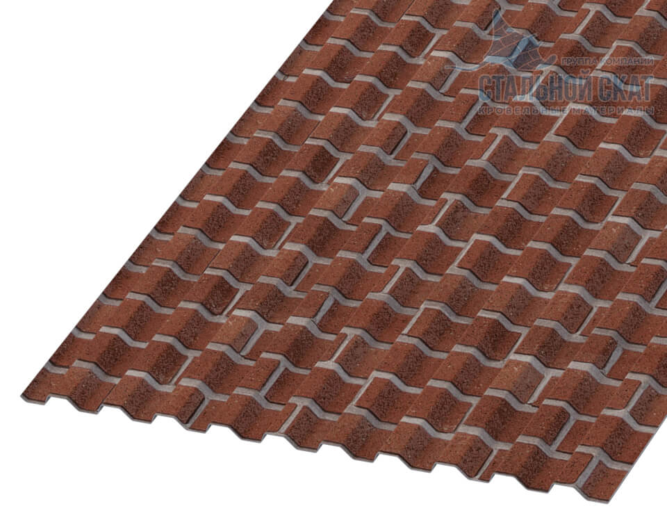 Профнастил С21 х 1000 - B (ECOSTEEL-01-Кирпич-0.5)