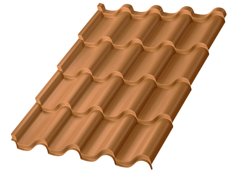 Металлочерепица МП Монтерроса-M (AGNETA-20-Медь\Медь-0.5)